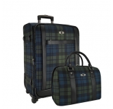 Набор: чемодан + сумочка Borgo Antico. 6090 green-blue 21"/14"